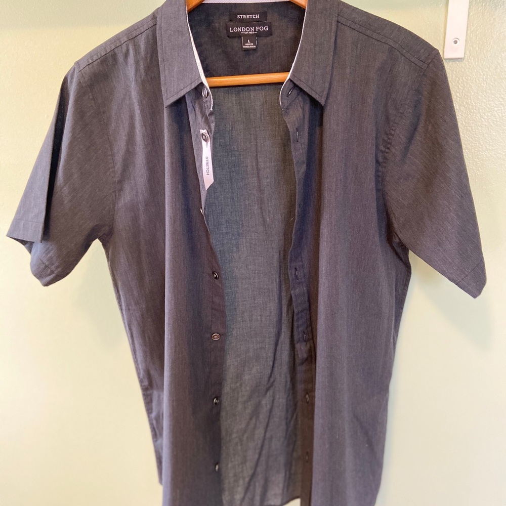London Fog Short Sleeve Button Up